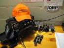 The famous (infamous?) bright orange hat worn by hams at the NYC Marathon sits atop the CW SS equipment